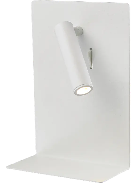 Aplique LED de Lectura ROBLAN FIXION 8W 870Lm Luz Cálida 3000K Blanco con USB-A + USB-C y Estante 1