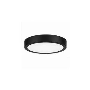 Plafón LED Sobrepuesto Redondo 18W Luz Cálida 3000K Negro Certificación SEC