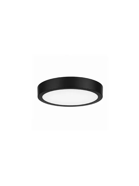 Plafón LED Sobrepuesto Redondo 18W Luz Cálida 3000K Negro Certificación SEC 1