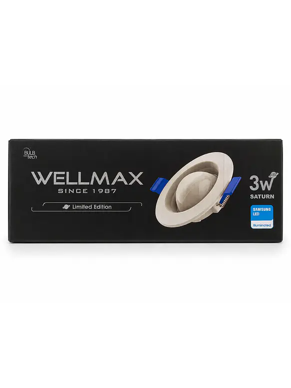 KIT 3 Downlight LED Embutidos 3W Saturno WELLMAX Luz Cálida 3000K – LIQUIDACIÓN 3