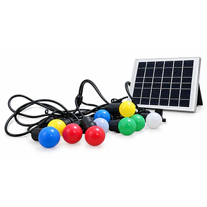 Guirnalda LED Solar 10 Ampolletas G45 Color 5M IP65 4 Modos