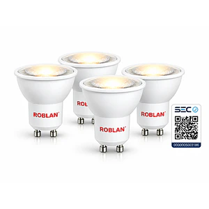 PACK 4 Ampolletas LED GU10 ROBLAN 3,5W Luz Cálida 3000K