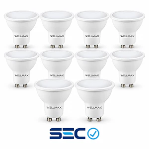PACK 10 Ampolletas LED GU10 6W 470Lm Luz Fría 6500K SEC