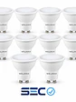 PACK 10 Ampolletas LED GU10 6W 470Lm Luz Fría 6500K SEC - Miniatura 1