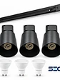 PACK Riel Monofásico Negro 1 Metro + 3 Focos + 3 Ampolletas GU10 8W Luz Cálida 3000K - Miniatura 1