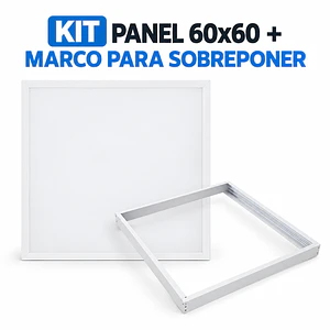 PACK Panel LED 60x60 40W CCT 3000K 4000K 6500K + Marco Blanco Sobrepuesto – LIQUIDACIÓN