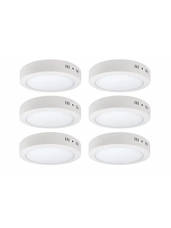 PACK 6 Plafones LED Sobrepuestos 12W 720Lm Luz Fría 6500K IP20 1