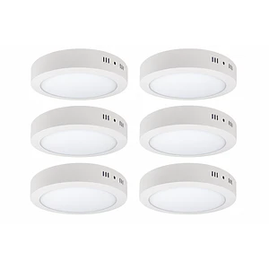 PACK 6 Plafones LED Sobrepuestos 18W 1440Lm Luz Cálida 3000K IP20
