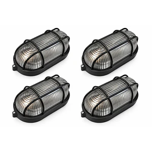 Tortuga LED Ovalada Negra E27 IP54 para Muro Exterior