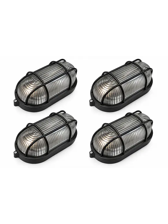 Tortuga LED Ovalada Negra E27 IP54 para Muro Exterior 1