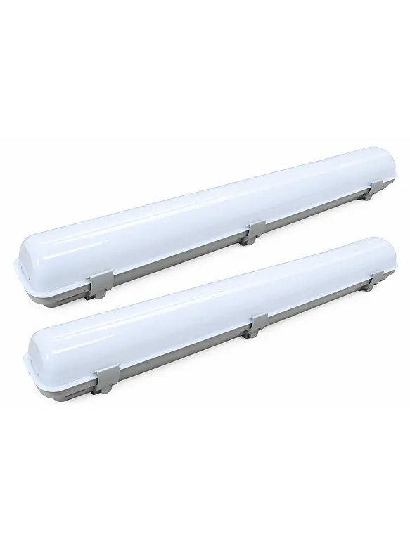 PACK 2 Equipos Estancos LED 40W 120cm 3600Lm Luz Fría 6000K IP65 1