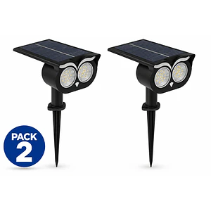PACK 2 Estacas Solares LED Búho Luz Cálida 3000K IP65