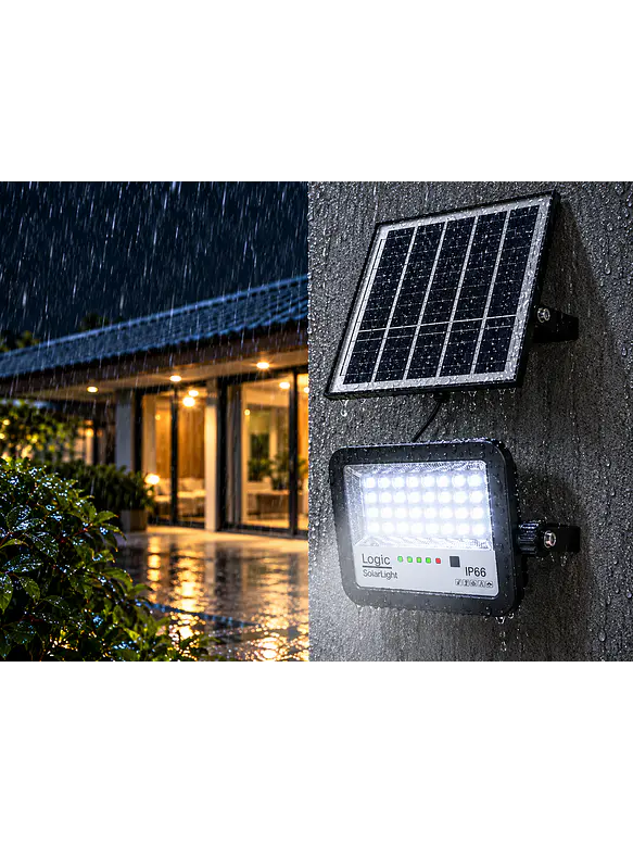 PACK 2 Proyectores Solares LED EcoLuz 50W 700Lm Luz Fría 6500K IP66 2