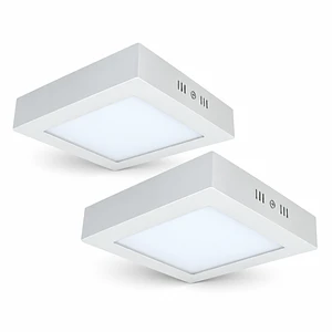 PACK 2 Plafones LED Sobrepuestos Cuadrados 24W 2400Lm Luz Cálida 3500K IP20