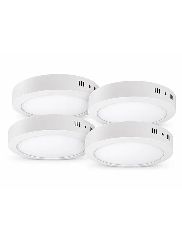 PACK 4 Plafones LED Sobrepuestos Redondos 18W 1440Lm Luz Neutra 4000K IP20 1