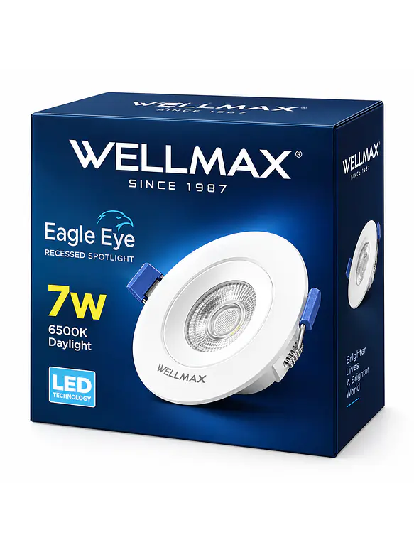 Pack 4 Downlight LED Wellmax Eagle Eye 7W 595Lm 3000K 8