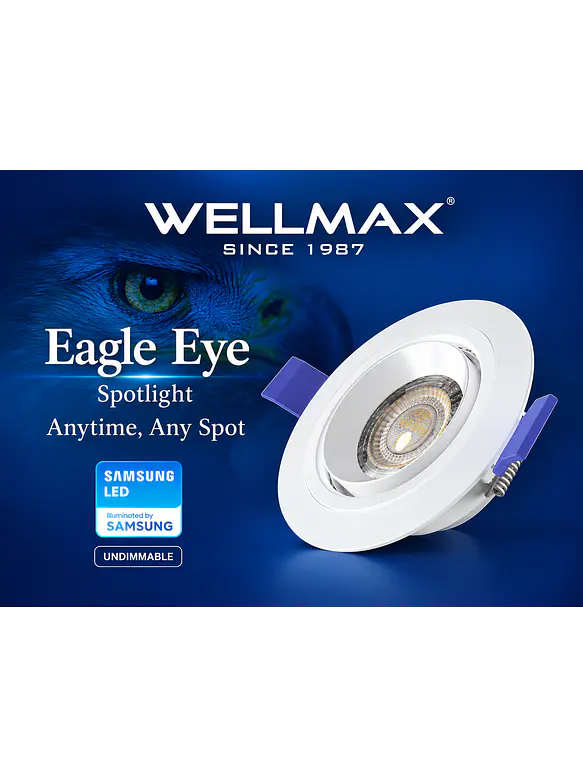 Pack 4 Downlight LED Wellmax Eagle Eye 7W 595Lm 3000K 9