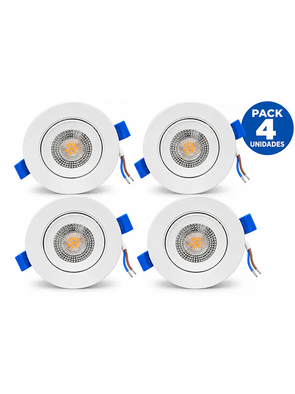 Pack 4 Downlight LED Wellmax Eagle Eye 7W 595Lm 3000K 1