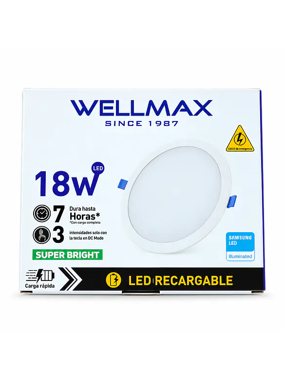 PACK 2 Paneles LED 18W Emergencia 1800Lm Luz Fría Embutidos 4