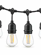 Guirnalda LED Exterior 15 Metros + 16 Ampolletas Filamento 2W Luz Cálida 3000K IP65 - Miniatura 1
