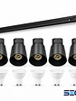 PACK Riel Monofásico 2 Metros + 5 Focos Negro + 5 Ampolletas LED GU10 6W Luz Cálida 3000K SEC - Miniatura 1