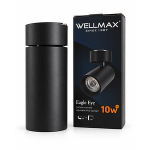 Foco LED Sobrepuesto Orientable WELLMAX Eagle Eye 10W 800Lm Luz Cálida 3000K Negro IP20