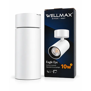 Foco LED Sobrepuesto Orientable WELLMAX Eagle Eye 10W 800Lm Luz Cálida 3000K Blanco IP20 SEC