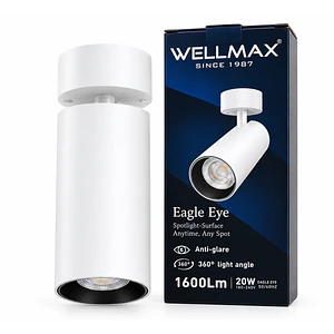 Foco LED Sobrepuesto Orientable WELLMAX Eagle Eye 20W 1600Lm Luz Neutra 4000K Blanco IP20 SEC
