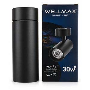 Foco LED Sobrepuesto Orientable WELLMAX Eagle Eye 30W 2400Lm Luz Neutra 4000K Negro IP20 SEC