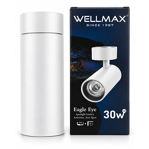 Foco LED Sobrepuesto Orientable WELLMAX Eagle Eye 30W 2400Lm Luz Neutra 4000K Blanco IP20 SEC 