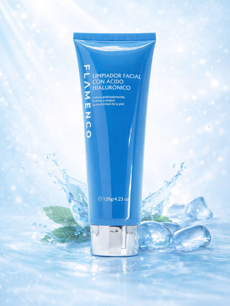 LIMPIADOR FACIAL CON ACIDO HIALURONICO 120G FLAMENCO 1