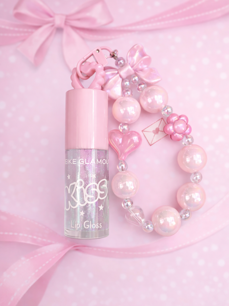 LIP GLOSS KISS CON LLAVERO TRANSLUCIDO (01) MEIKE GLAMOUR 8G  1