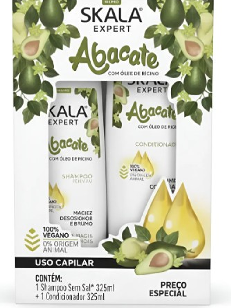 KIT SHAMPOO Y ACONDICIONADOR ABACATE SKALA 1