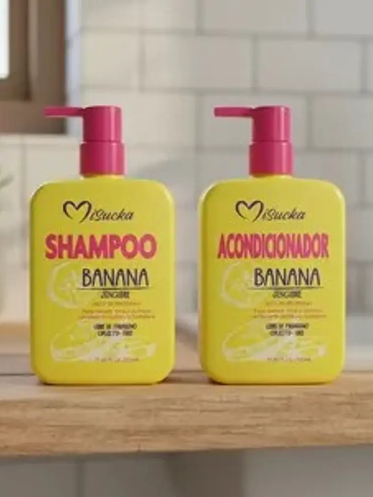 PACK SHAMPOO Y ACONDICIONADOR BANANA Y JENGIBRE MISUCKA 6