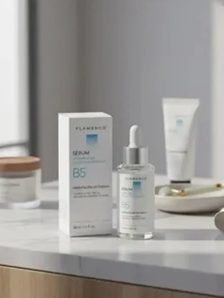 SÉRUM FACIAL CON VITAMINA B5 + ÁCIDO HIALURÓNICO 40ML FLAMENCO 3