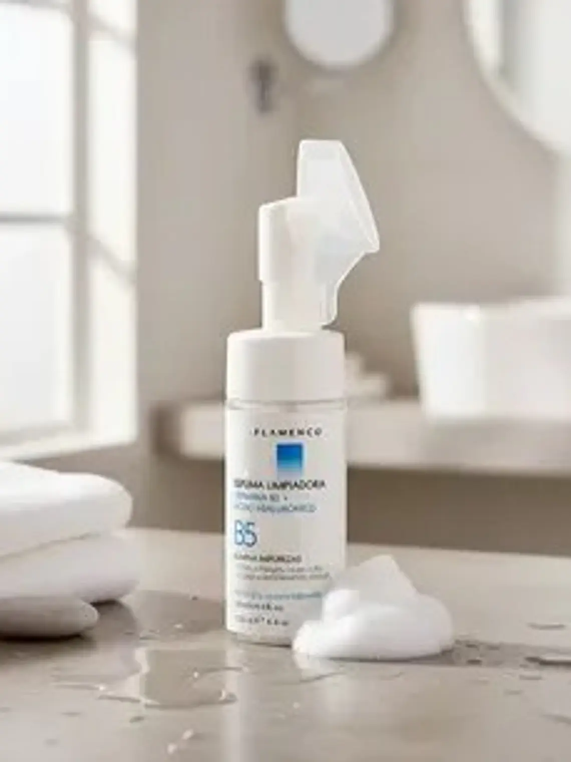 ESPUMA FACIAL CON VITAMINA B5+ÁCIDO HIALURÓNICO 125ML FLAMENCO 1