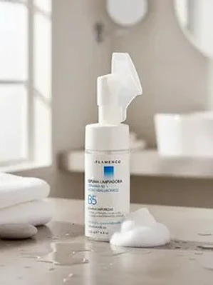 ESPUMA FACIAL CON VITAMINA B5+ÁCIDO HIALURÓNICO 125ML FLAMENCO