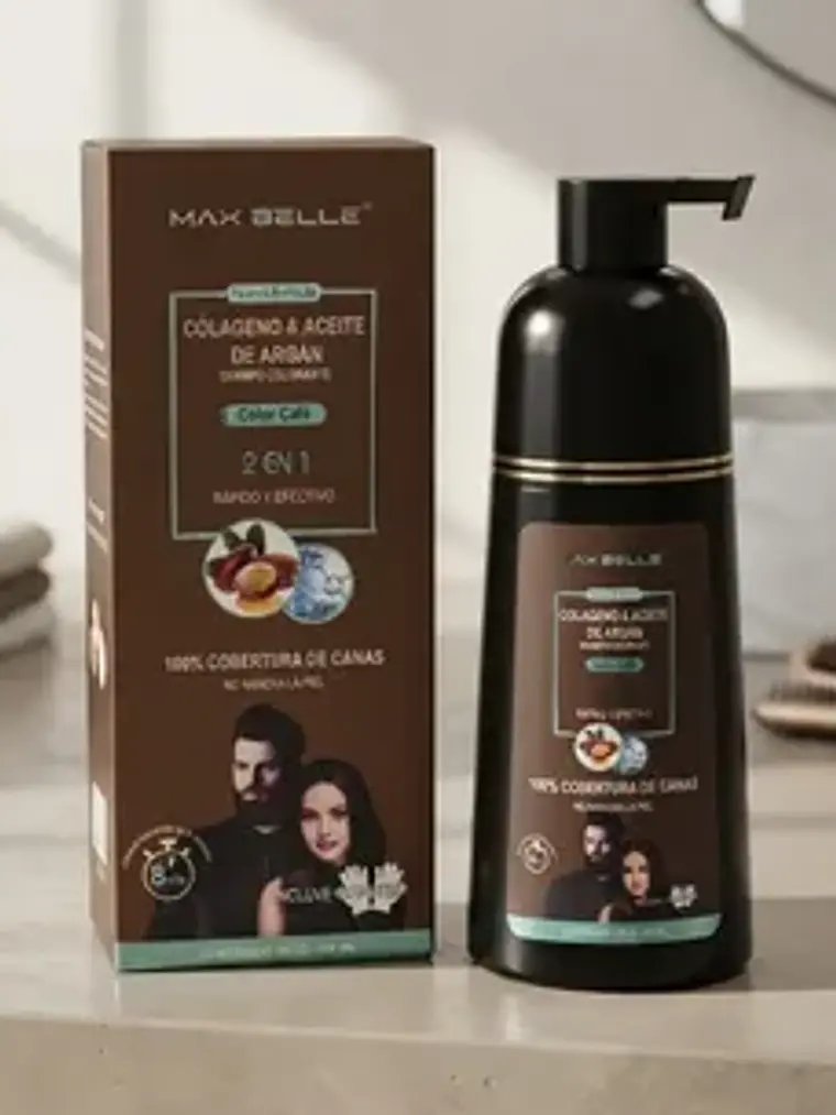 SHAMPOO COLORANTE 2 EN 1 COLOR CAFÉ 400ML MAX BELLE 4