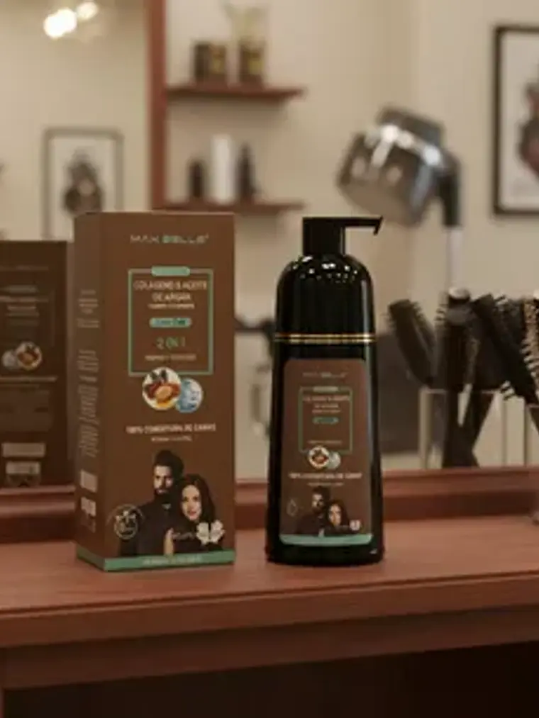 SHAMPOO COLORANTE 2 EN 1 COLOR CAFÉ 400ML MAX BELLE 1