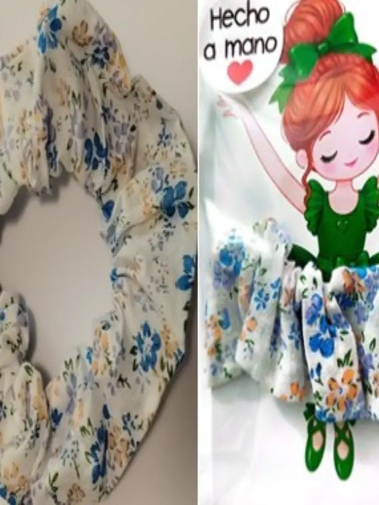 SCRUNCHIE DE TELA PARA EL CABELLO (VARIOS DISEÑOS) 4