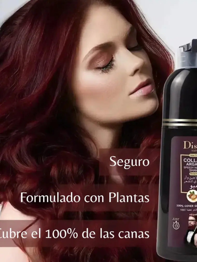 SHAMPOO COLORANTE 3 EN 1 COLOR BURGUNDY RED DISAAR 400ML 2