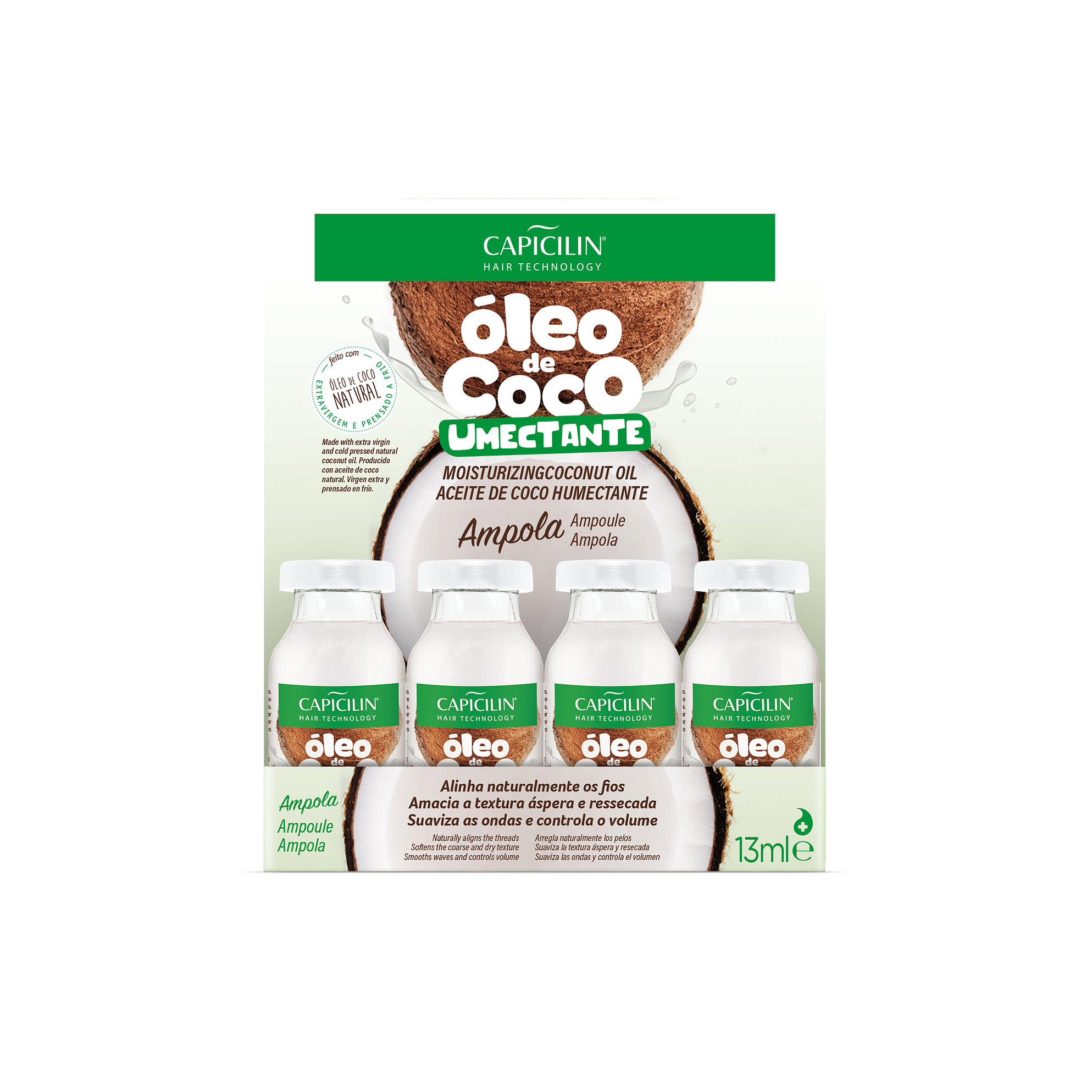Ampola Capicilin Óleo de Coco 12x13ml 1