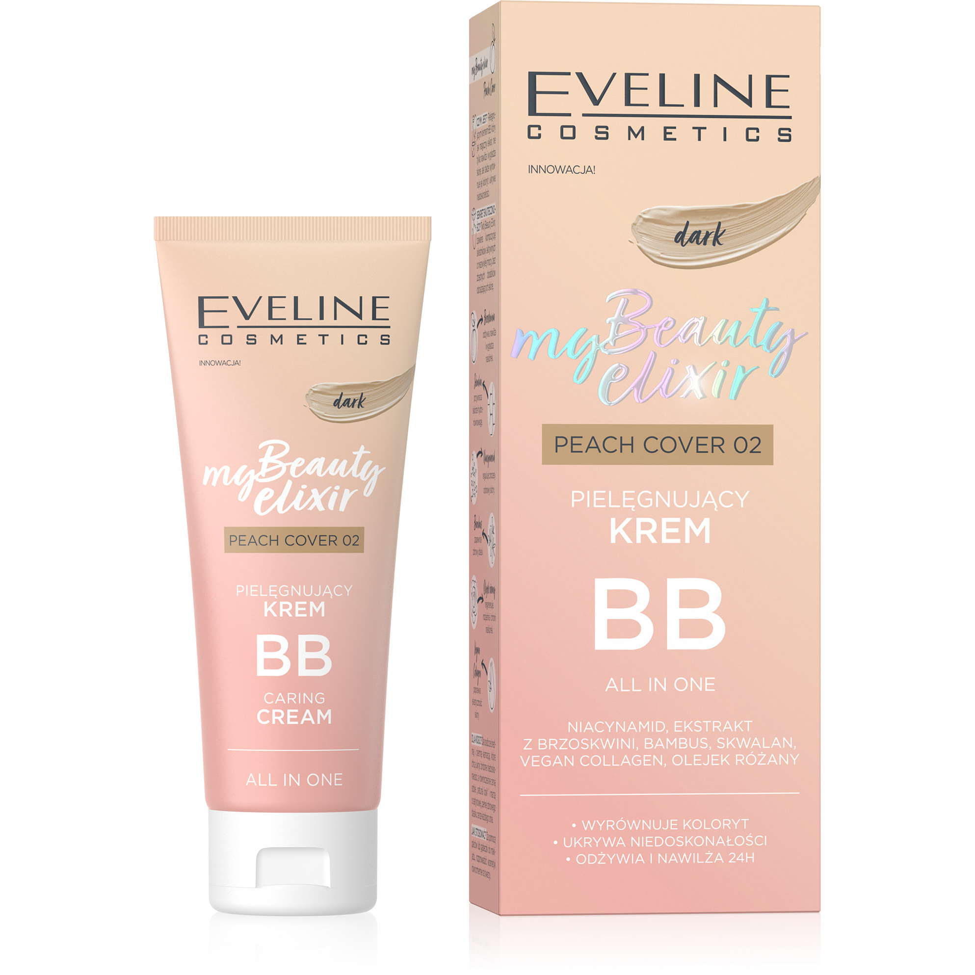 MY BEAUTY ELIXIR Peach Cover BB Cream 02 Dark 30ml 1