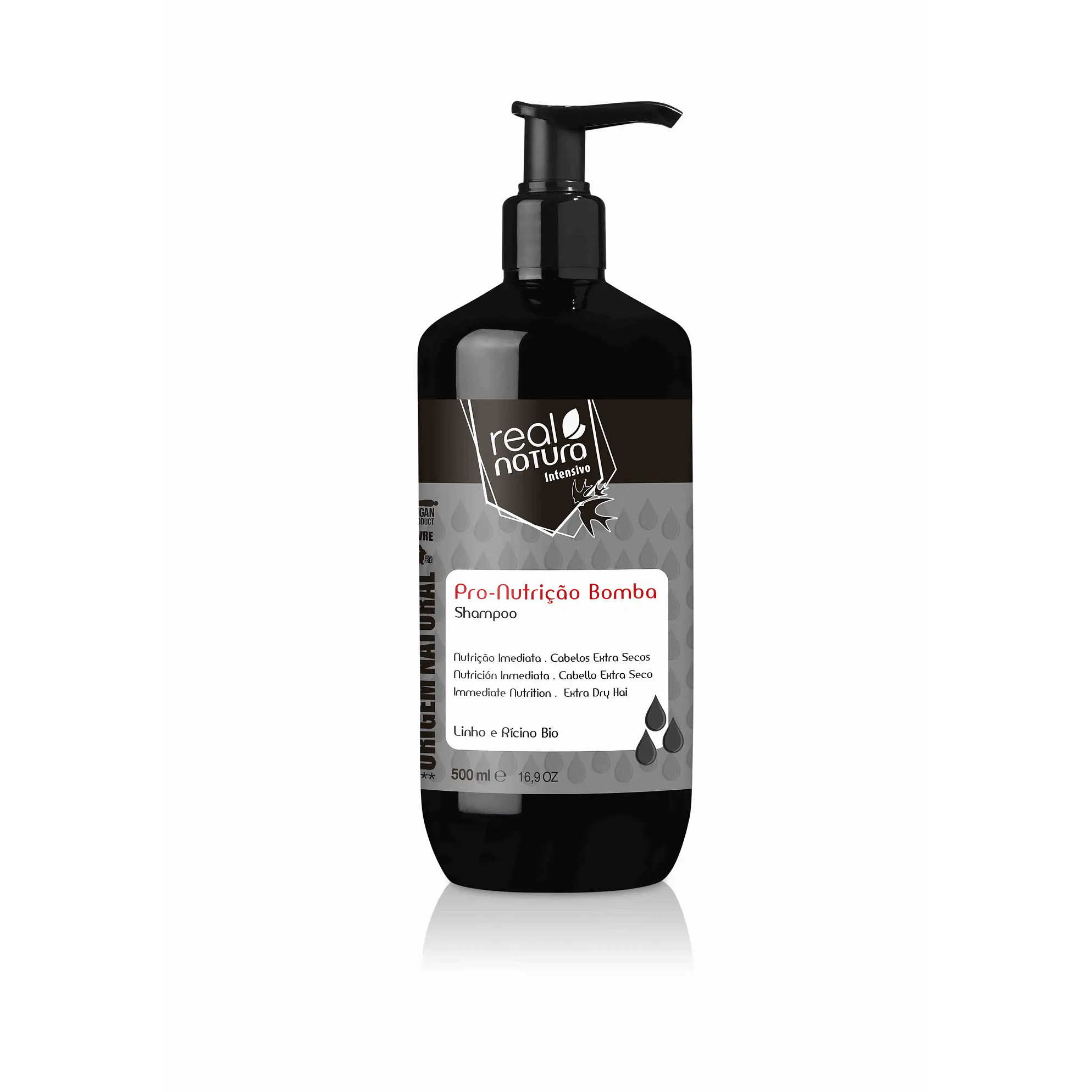  REAL NATURA SHAMPOO PRO-NUTRIÇÃO BOMBA 500ML  1