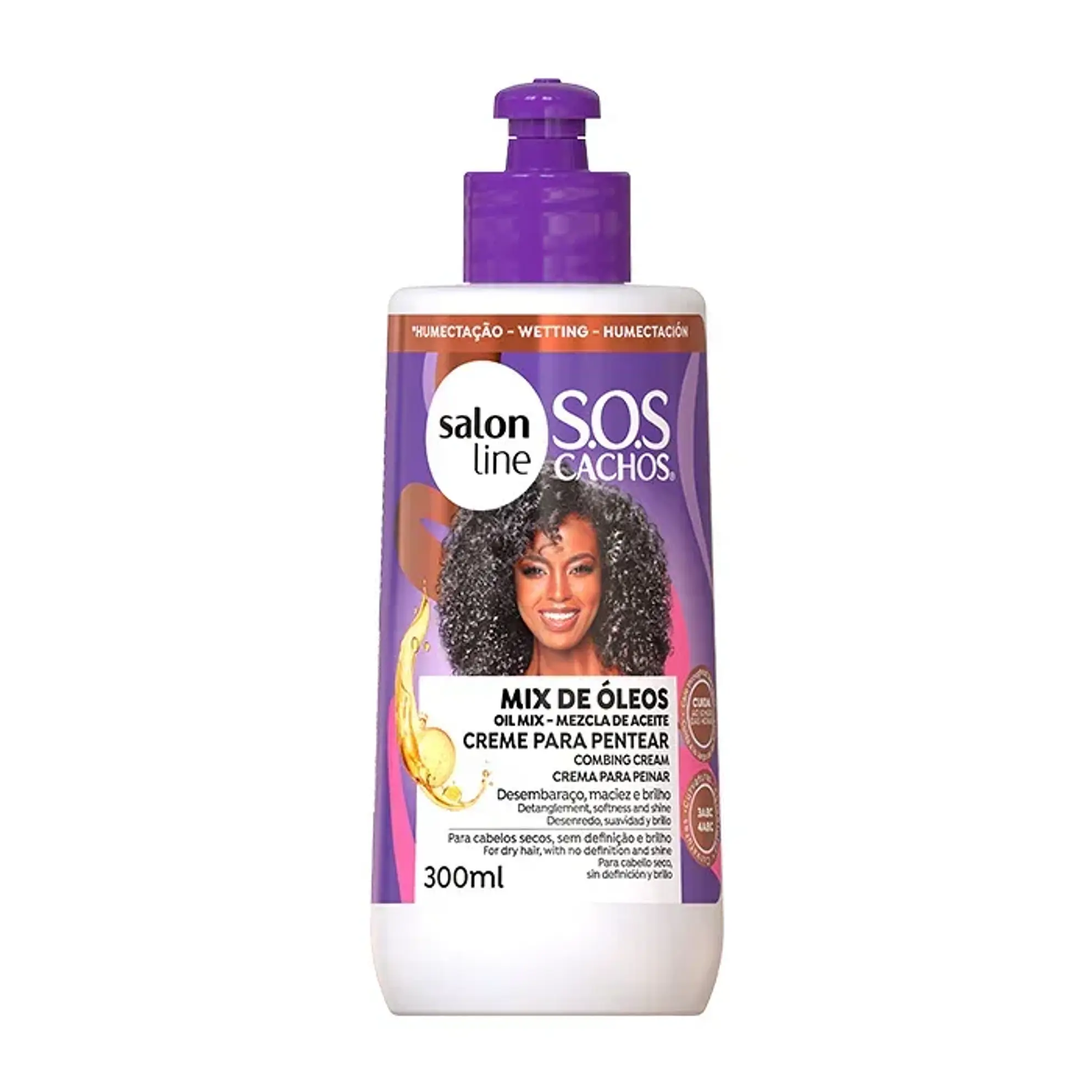SALON LINE SOS CREME PENTEAR CACHOS MIX DE OLEO 300ML  1