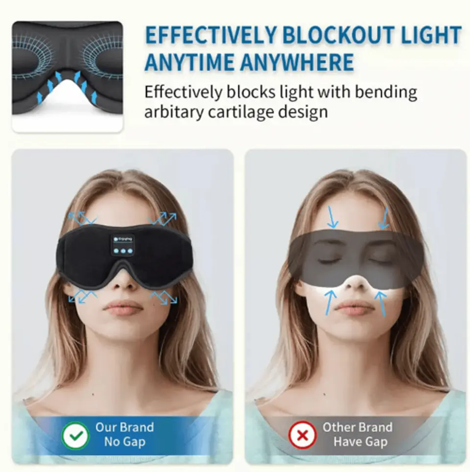 Antifaz 3D Lumina Sleep™ - Auriculares Bluetooth Integrados 3