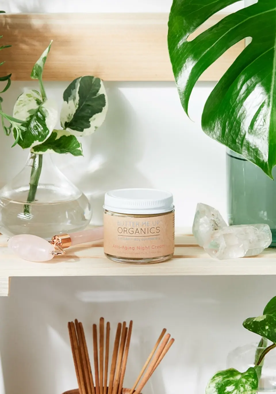 Crema de noche anti envejecimiento Crema de cara Hidratante Té verde orgánico 3