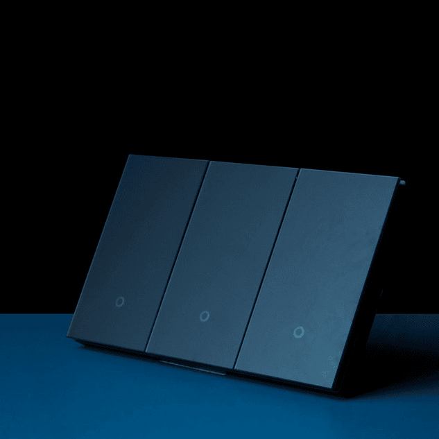 Interruptor Inteligente Volta 3 botones Vidrio Negro 4