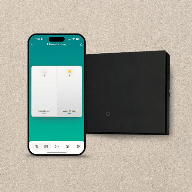 Interruptor Inteligente Volta 1 botón Vidrio Negro 3