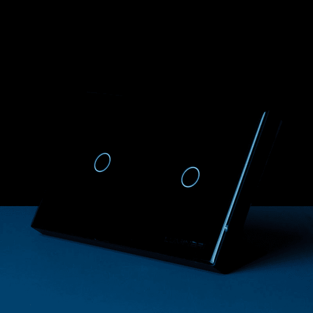 Interruptor inteligente touch 2 botones Negro 4